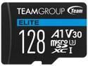 Team Group 128GB Elite microSDXC UHS-I U3, V30, A1, 4K UHD Memory Card with SD Adapter, Speed Up to 100MB/s (TEAUSDX128GIV30A103)