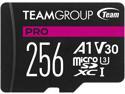 Team Group 256GB Micro SDXC PRO A1 U3 V30 Card Speed Up to 100MB/s (TPUSDX256GIV30A1P03)
