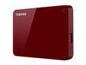 Toshiba Canvio Advance 2TB Portable External Hard Drive USB 3.0 Red - HDTC920XR3AA