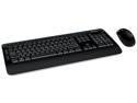 Microsoft Wireless Desktop 3050 with AES - Black. Wireless Keyboard and Mouse Combo, Built-in Palm Rest, Customizable Windows Shortcut Keys