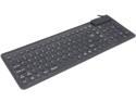 ADESSO AKB-220 Black 105 Normal Keys USB or PS/2 Wired Slim Flexible Compact Waterproof Keyboard