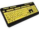 Adesso AKB-132UY EasyView Luminouse high contract 4X large print yellow keycap, multimedia USB keyboard, for low vision