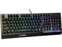 MSI Vigor GK30 Gaming Keyboard - Mechanical Membrane Switches, 6-Zone RGB, Water Repellent & Splash-Proof, 5000 DPI - Black