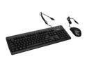 Pixxo KB-9AA1 Black 104 Normal Keys 3 Function Keys USB Wired Standard Keyboard + Optical Mouse Combo