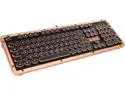 Retro Classic Mechanical Keyboard, Black Leather with Copper ZA Trim, White LED