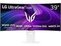 LG 39GX90SA 39-inch Ultragear WQHD (3440 x 1440) OLED Curved Gaming Monitor 240Hz, 1ms, NVIDIA G-Sync Compatible, AMD FreeSync Premium, VESA DisplayHDR True Black 400, webOS, USB Type-C, White