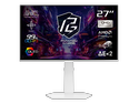 ASRock Phantom Gaming 27 inch QHD 2K 1440P 240Hz AMD FreeSync Premium 0.03ms HDR10 OLED White Gaming Computer Monitor with Height Adjustable, Swivel, Pivot & Tilt Stand PGO27QSA-W