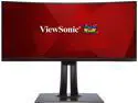 ViewSonic VP3481 34" WQHD 3440 x 1440 100Hz DisplayPort 2xHDMI USB 3.1 Type-C USB 3.1 Hub HDR10 14-bit 3D LUT and Color Calibration for Video and Graphics Anti-Glare Backlit LED Curved Monitor