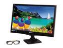ViewSonic V3D245 Black 23.6" HDMI LED Backlight Widescreen LCD 120Hz 3D Monitor 300 cd/m2 20,000,000:1 w/ Speakers & 3D glasses