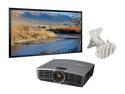MITSUBISHI HD1000 DLP 720p Home Theater Projector w/ 106" Fixed Frame Screen, celling mount, 30" HDMI & 25" component cables