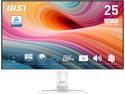 MSI PRO MP251W E2 24.5-inch IPS 1920 x 1080 (FHD) Gaming Office Monitor, 120Hz, Adaptive-Synch, HDR Ready, HDMI, VGA Port, Display Port,VESA Mountable, Tilt, Speaker, 4-side slim bezel ,1ms, White
