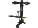 Ergotron 33-341-200 Black WorkFit-S, Dual Monitor Sit-Stand Workstation, Height-Adjustment Column, Desk Clamp, keyboard Tray with Left/ Right Mouse Tray