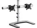 Atdec VFS-DH Dual Freestanding Horizontal Desk Monitor Mount (Supports two displays horizontally up to 27?) with horizontal or vertical orientation, swivelling heads and QuickShift mechanism, Silver,Polished Silver