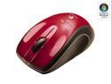 Logitech V320 Red 3 Buttons Tilt Wheel Cordless Optical Notebook Mouse