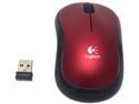 Logitech Recertified 910-003635 M185 Red 3-Button 1-Wheel USB RF Wireless Optical 1000 dpi Mouse