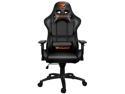 Cougar Armor Black Gaming Chair with Breathable Premium PVC Leather and Body-embracing High Back Design