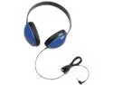 Califone 2800-BL Right angle 3.5mm mini plug Connector Supra-aural Listening First Stereo Headphones, Black