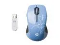 HP NP141AA#ABA Classy Blue 5 Buttons 27MHz Wireless Optical Comfort Mouse - Water Lily