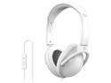 MQbix White MQHT560WHT-L Circumaural EarFoam Palette High Performance Headphones with Mic
