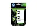 HP 94 Black Twin Pack Inkjet Print Cartridge with Vivera Ink (C9350FN#140)