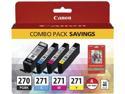 Canon PGI-270/CLI-271 Ink Cartridge - Combo Pack - Pigmented Black/Cyan/Magenta/Yellow/Paper