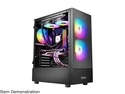 Antec NX Series NX410, 2 x 140mm & 1 x 120mm ARGB Fans Included, 360mm Radiator Support, Mesh Front Panel & Swing-Open Tempered Glass Side Panel ATX Mid-Tower Gaming Case