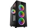 FSP ATX Mid Tower PC Computer Gaming Case with 2 Translucent Tempered Glass Panels with 4 Addressable RGB Fans (CMT340)
