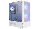 Montech X2 MESH White ATX Mid-Tower Case/High Airflow, Fine Mesh Front Panel, Full Glass Side Panel, Pre-Installed 2 x 140mm, 1 x 120 mm Rainbow Led Fans*2