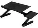 Foldable Laptop Notebook Desk Table Stand Bed Tray With Fans, Black