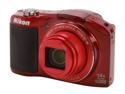 Nikon Coolpix L610 Red 16.0 MP 14X Optical Zoom 25mm Wide Angle Digital Camera HDTV Output