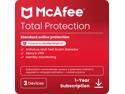 McAfee Total Protection  (Windows, macOS, Android, iOS, ChromeOS) 2025 | 3 Device | Includes Antivirus, Scam Protection, Secure VPN | 1-Year Subscription with Auto-Renewal | Digital Download