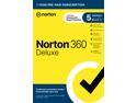 Norton 360 Deluxe, Antivirus software for 5 Devices with Auto-Renewal – Includes Advanced AI Scam Protection, VPN, Dark Web Monitoring & PC Cloud Backup - Key Card