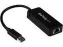 StarTech.com USB 3.0 to Gigabit Ethernet Adapter NIC w/ USB Port - Black
