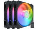 Cooler Master SickleFlow 120 V2 Addressable RGB 3 in 1 Square Frame Fan, Individually Customizable LEDS, Air Balance Curve Blade Design, Sealed Bearing, PWM Control for Computer Case & Liquid Radiator