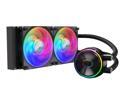 Cooler Master MasterLiquid PL240 FLUX Close-Loop AIO CPU Liquid Cooler, Dual Chamber Pump, Ceramic Bearing Impeller, Enlarged Copper Base, ARGB PL-Flux 120mm Fans for AMD Ryzen/Intel 1700/1200/1156/1155/1151/1150