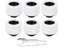 Thermaltake Pacific White 4 Build-in O-Rings C-Pro G1/4 PETG 16mm OD Compression Fitting 6 Pack CL-W211-CU00WT-B