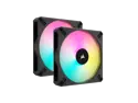 CORSAIR iCUE AF140 RGB ELITE 140mm PWM Dual Fan Kit - Eight RGB LEDs Per Fan - Included iCUE Lighting Node CORE Controller - AirGuide Technology