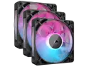 CORSAIR iCUE Link RX120 RGB 120mm PWM Fans with iCUE Link System Hub - Magnetic Dome Bearing - Triple Pack - Black