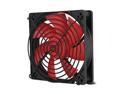 Rosewill RFX-120 - 120mm Computer Case Cooling Fan - Black Frame with Red Fan Blades, 2-Ball Bearing, Silent, 2-Speed with PWM Control
