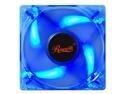 Rosewill Computer Case Fan, 80mm, LP4 Adapter, 3/ 4 Pin Power Connector, Transparent Frame, 4 Blue LED Lights, Sleeve Bearing, Silent - RFA-80-BL
