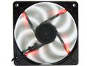 Rosewill RABL-131209R - 120mm Computer Case Cooling Fan with LP4 Adapter - Black Frame & 4 Red LED Lights, Fluid Dynamic Bearing, Silent