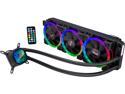 Rosewill PB360-RGB RGB CPU Liquid Cooler, Closed Loop PC Water Cooling, Quiet Three 120mm RGB Fans, Connect to the RGB hub which is supporting additional RGB Fans expansion with RGB Synchronization