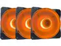 APEVIA CO312L-OG Cosmos 120mm Orange LED Ultra Silent Case Fan w/ 16 LEDs & Anti-Vibration Rubber Pads (3 Pack)