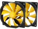 XIGMATEK XOF-F1256 120mm FCB (Fluid Circulative Bearing) Cooling System 120mm Golden Yellow Case Fan 2-Pack