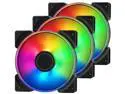 Fractal Design Prisma AL-12 120mm Addressable RGB LED Long Life Sleeve Bearing Computer Case Fan 3-Pack