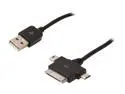 PPA International 5839D Black 3-in-1 Multi-Purpose USB Charging Cable