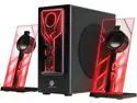 GOgroove BassPULSE 2.1 Computer Speakers with Red LED Glow Lights and Powered Subwoofer - Gaming Speaker System for Music on Desktop, Laptop, PC with 40 Watts, Heavy Bass