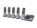 Panasonic KX-TG7745S 1.9 GHz Digital DECT 6.0 Link to Cell via Bluetooth Cordless Phone with Integrated Answering Machine and 5 Handsets