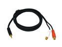 C2G 40425 6 ft. One 3.5mm Stereo Male to Two RCA Stereo Female Y-Cable Male to Female