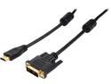 Coboc HD2SLDVI-6BK Black Color 6 ft.30AWG High Speed  HDMI to DVI-D(18+1) Adapter Cable w/Ferrite Cores - 1920 x 1080p